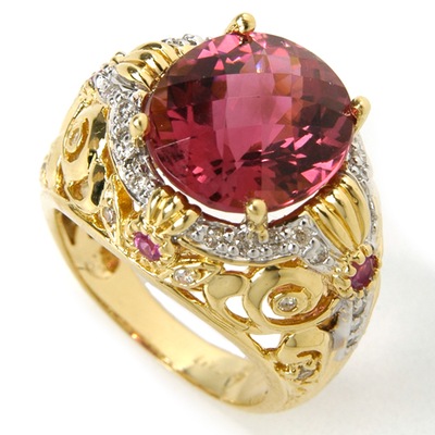 ... Pink Sapphire and Diamond Ring